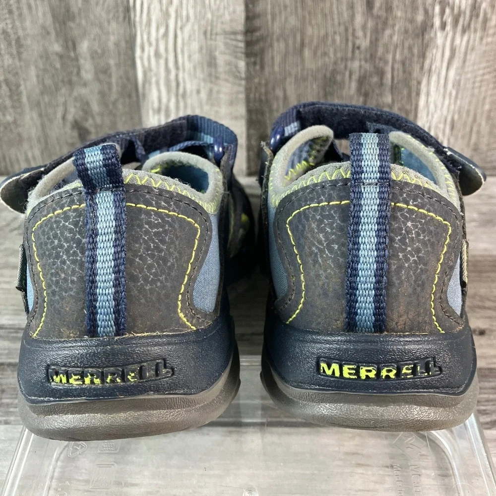 Merrell Hydro Hiker Kids Navy Blue Lime Green Water Sandals MC53375 Size 2M